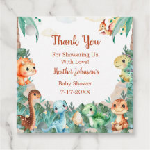 Waterverf Mooie Dinosaurus Jongen Baby Shower