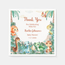 Waterverf Mooie Dinosaurus Jongen Baby Shower