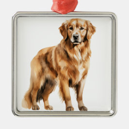 WATERVERF MOOIE GOLDEN RETRIEVER HOND METALEN ORNAMENT