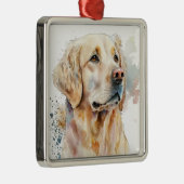 WATERVERF MOOIE GOLDEN RETRIEVER HOND METALEN ORNAMENT (Rechts)