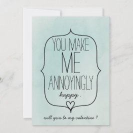 Waterverf Mooie Hart Grappige Valentijnsdag Feestdagenkaart