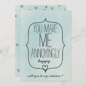 Waterverf Mooie Hart Grappige Valentijnsdag Feestdagenkaart (Voorkant / Achterkant)