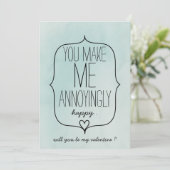 Waterverf Mooie Hart Grappige Valentijnsdag Feestdagenkaart (Staand voorkant)