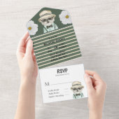 Waterverf Mooie Hond Jongen Baby Shower All In One Uitnodiging (Afscheurbaar)