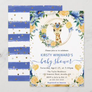 Waterverf Mooie Jungle Giraffe Baby Shower Kaart