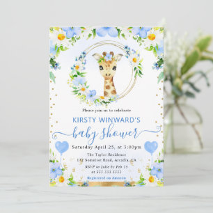 Waterverf Mooie Jungle Giraffe Baby Shower Kaart