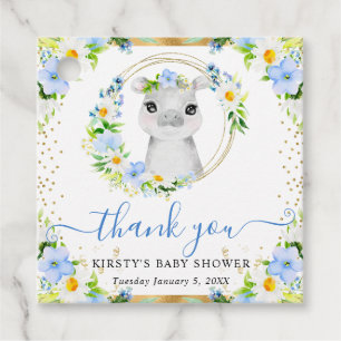 Waterverf Mooie Jungle Nijlpaard Bloemen Baby Show Bedankjes Labels