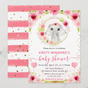 Waterverf Mooie Jungle Olifant Baby Shower Kaart