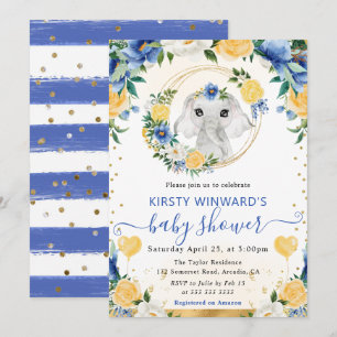 Waterverf Mooie Jungle Olifant Baby Shower Kaart