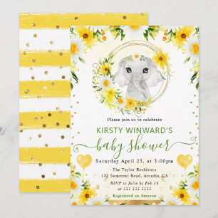 Waterverf Mooie Jungle Olifant Baby Shower Kaart