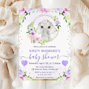 Waterverf Mooie Jungle Olifant Baby Shower Kaart