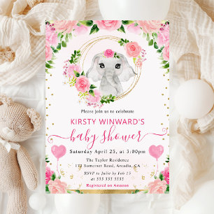 Waterverf Mooie Jungle Olifant Baby Shower Kaart