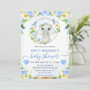 Waterverf Mooie Jungle Olifant Baby Shower Kaart