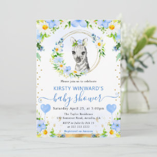 Waterverf Mooie Jungle Zebra Baby Shower Kaart