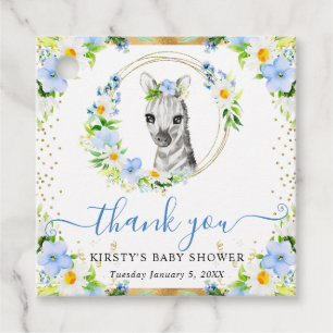 Waterverf Mooie Jungle Zebra Bloemen Baby Shower Bedankjes Labels