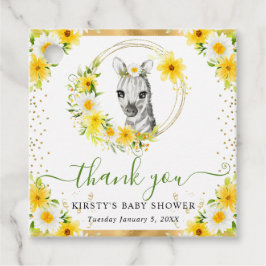 Waterverf Mooie Jungle Zebra Bloemige Baby Shower Bedankjes Labels