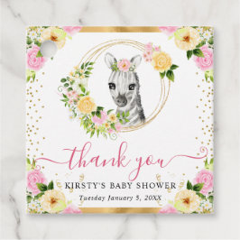 Waterverf Mooie Jungle Zebra Bloemige Baby Shower Bedankjes Labels
