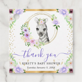 Waterverf Mooie Jungle Zebra Bloemige Baby Shower Bedankjes Labels