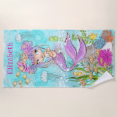 Waterverf mooie kleine keukenhanddoek strandlaken (Voorkant)