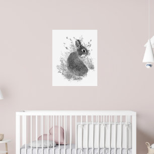Waterverf Mooie Konijn Konijn Dieren Kunst Poster