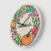 Waterverf mooie pompoen met bladeren grote klok (Hoek)