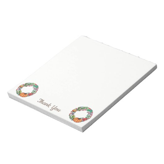 Waterverf mooie pompoen met bladeren notitieblok (Linkerzijde)