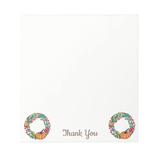 Waterverf mooie pompoen met bladeren notitieblok (Voorkant)