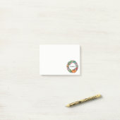 Waterverf mooie pompoen met bladeren post-it® notes (Op bureau)