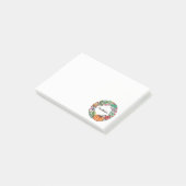 Waterverf mooie pompoen met bladeren post-it® notes (Schuin)
