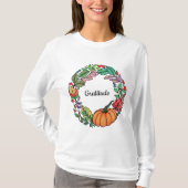 Waterverf mooie pompoen met bladeren t-shirt (Voorkant)