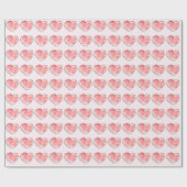 Waterverf Mooie Roze Hart Cadeaupapier (Vlak)