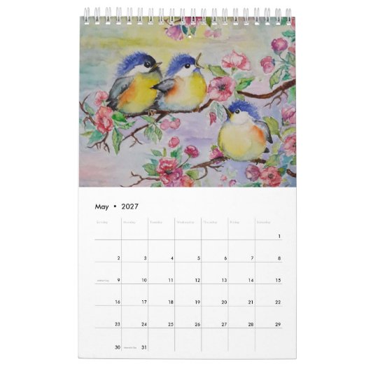 Waterverf - mooie seizoenen kalender (Mei 2027)