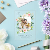 Waterverf Mooie Tuin Bloemen Foto Acryl Uitnodigingen (Insitu (Huwelijk))