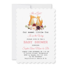 Waterverf Mooie Vossen Bosmeisje Baby Shower