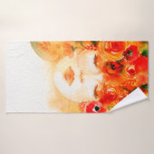 Waterverf mooie vrouw met een spleet badhanddoek (Badhanddoek)