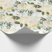 Waterverf mooie witte rozen cadeaupapier (Hoek)