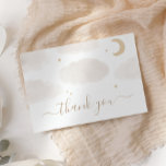 Waterverf Moon en Stars Baby shower Bedankkaart<br><div class="desc">Dank uw gasten van het baby shower voor hun aanwezigheid bij uw baby shower met deze kaarten,  die waterverf wolken,  sterren,  en maan en goudtypografie bevatten. Pas of verwijder tekstgebieden op de binnenkant van de kaart met aan "pas verder"optie aan.</div>