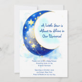 Waterverf Moon en Stars Baby shower Kaart (Voorkant)