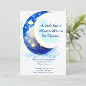 Waterverf Moon en Stars Baby shower Kaart (Staand voorkant)