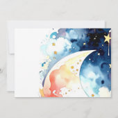 Waterverf Moon en Stars Baby shower Kaart (Achterkant)