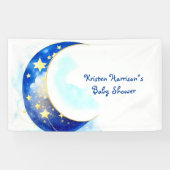 Waterverf Moon en Stars Baby shower Spandoek (Horizontaal)