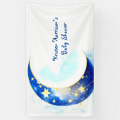 Waterverf Moon en Stars Baby shower Spandoek (Verticaal)