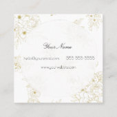 Waterverf Moon & Floral round lijst Square Card Vierkante Visitekaartje (Achterkant)