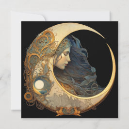 Waterverf Moon Goddess Notitiekaartje