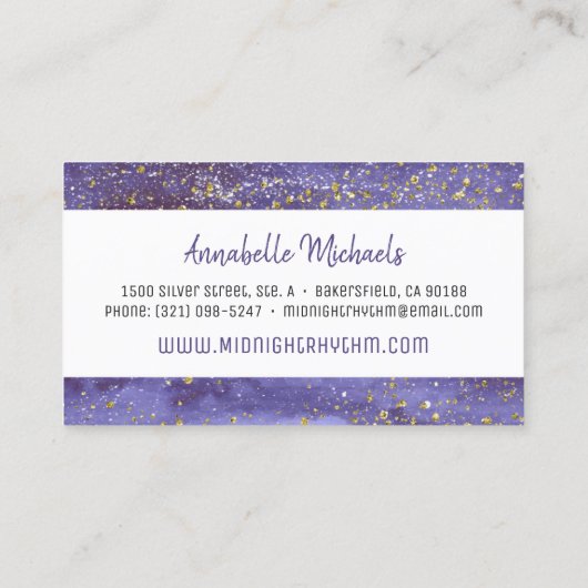 Waterverf Moon Lunar Cycle Night Sky Energy Basic Visitekaartje (Achterkant)