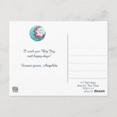 Waterverf Moon met sterren en bloemen Briefkaart (Achterkant)