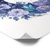 Waterverf Moon Mystical Celestial Floral Paars Poster (Hoek)