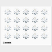 Waterverf Moon Phase Floral Bouquet bedankt! Ronde Sticker (Vel)