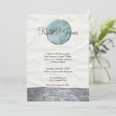 Waterverf Moon Poe geïnspireerde huwelijksuitnodig Kaart (Staand voorkant)