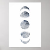 Waterverf Moon Print Poster (Voorkant)